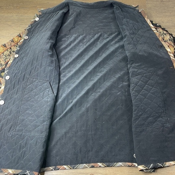 Vintage Koos of Course Women’s Quilted Reversible Black Tan Silk Jacket, size 2X - Picture 12 of 14